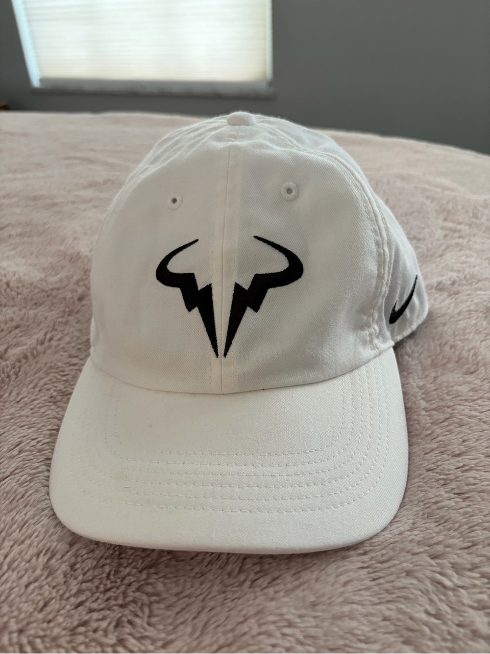 Nike White Kids Cap with Black Logo